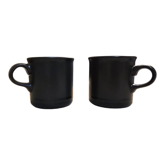 NWOT Set of 2 PFALTZGRAFF Midnight Sun Matte Black Stripe Mugs Cups NWOT - Picture 2 of 7